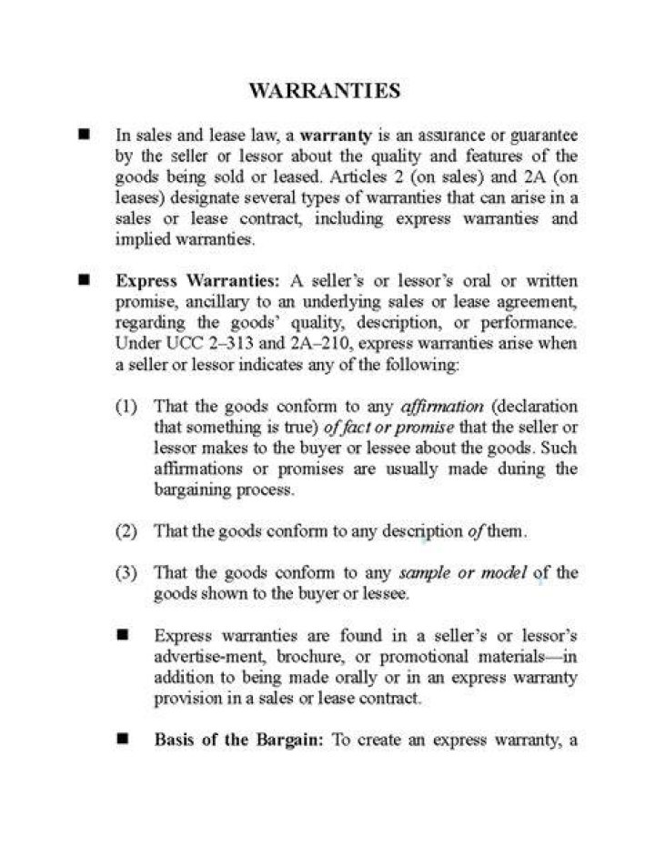 What is express warranty in law?