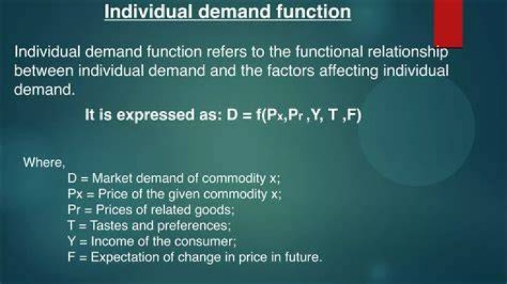 What is individual demand function?