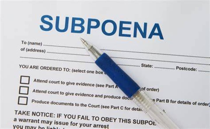 What is on a subpoena?