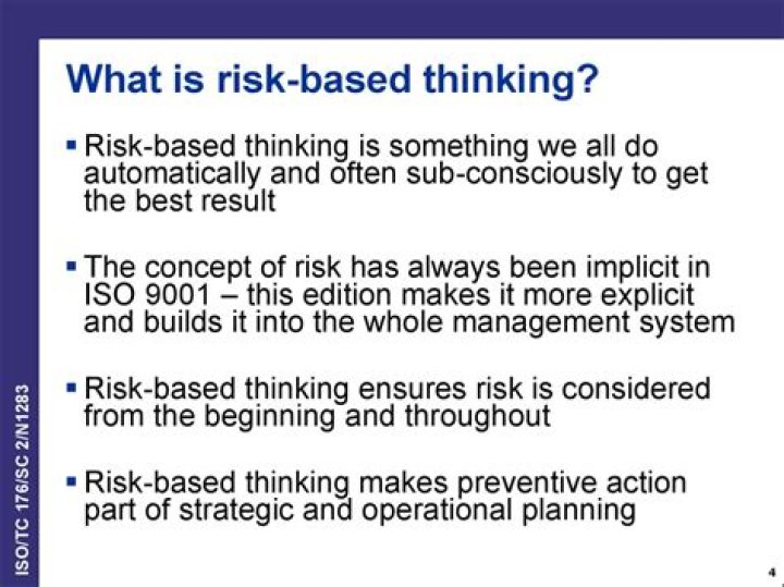 What is risk based thinking ISO 9001?
