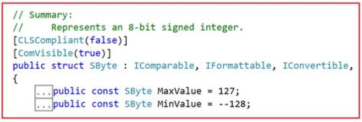 What is SByte data type?
