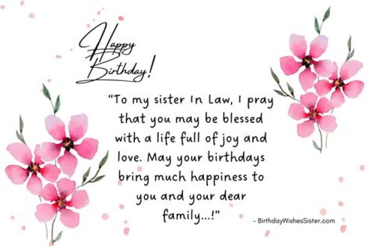 What is the best message for birthday sister in law?