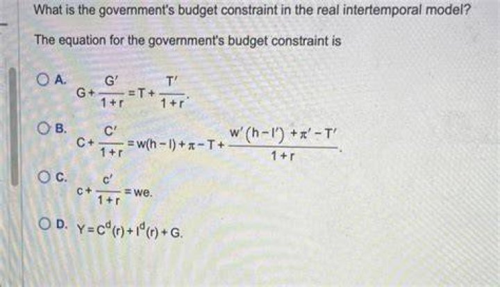 What is the government budget constraint formula?