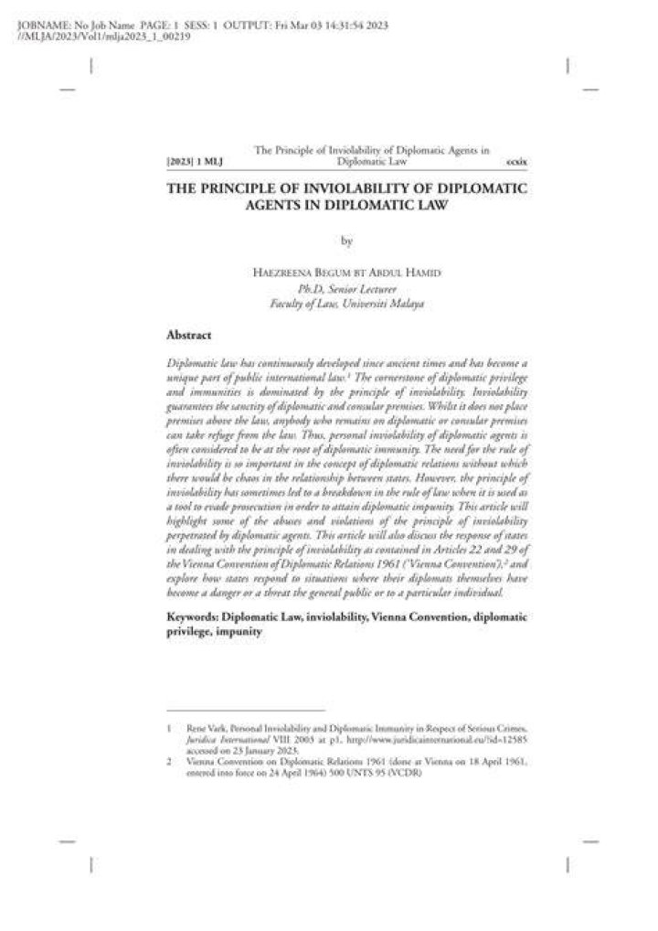 What is the meaning of inviolability?