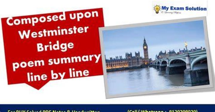 What is the message of the poem upon Westminster Bridge?