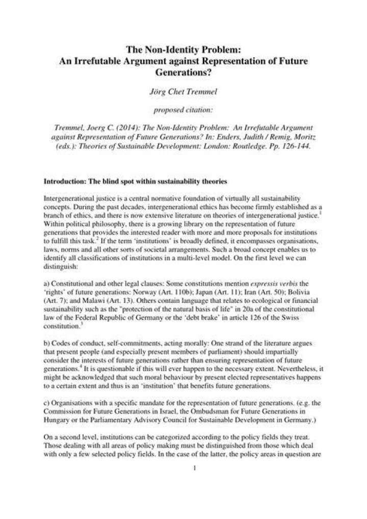 What is the non identity argument?
