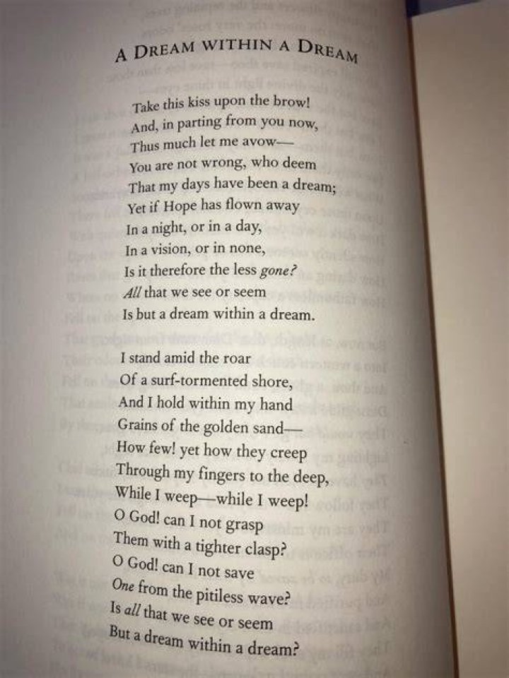 What is the poem A Dream by Edgar Allan Poe about?