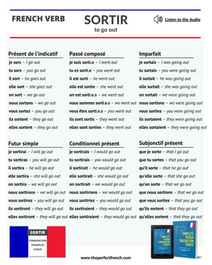 What is the present tense of sortir in French?
