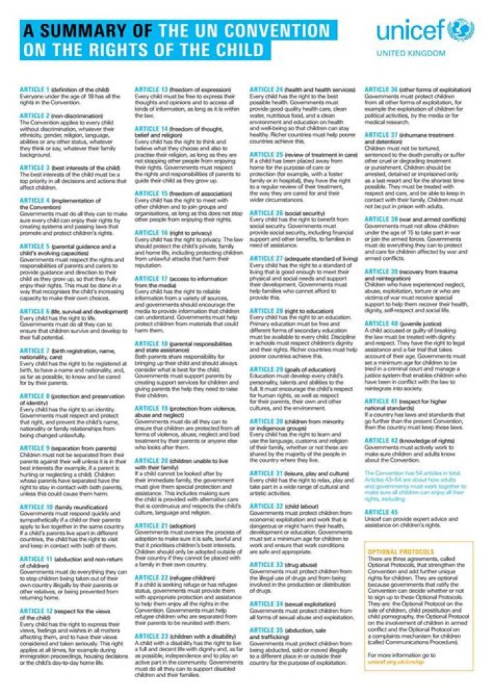 What is the UN Declaration of child rights?