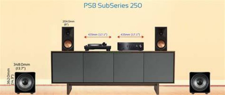 What size amplifier does the PSB subseries 250 use?