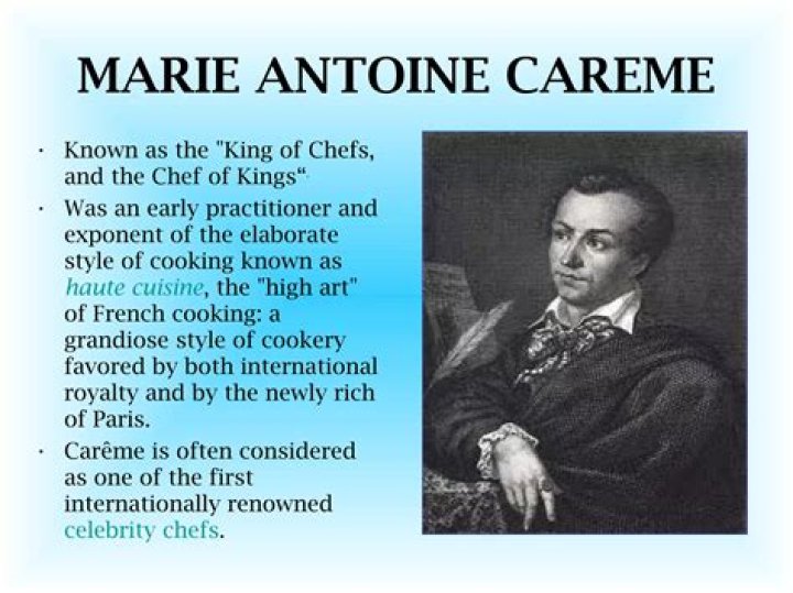 What was Marie Antoine Careme famous for?
