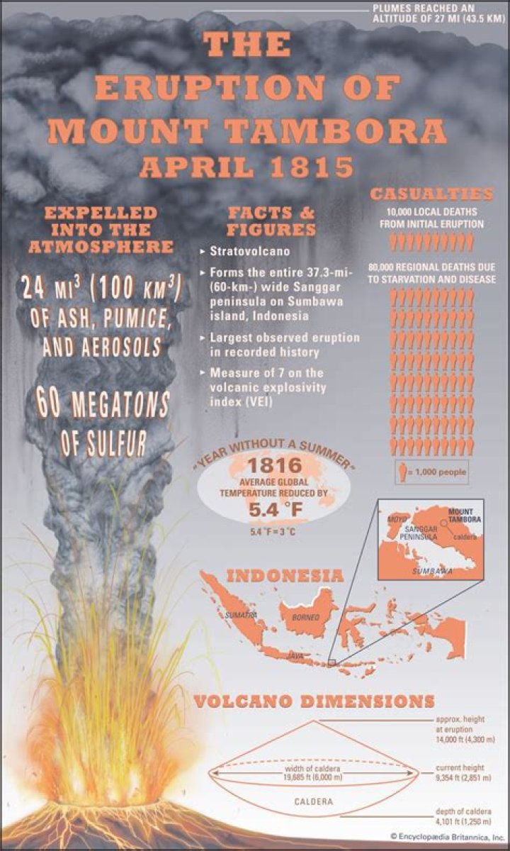 What were the economic effects of Mount Tambora?