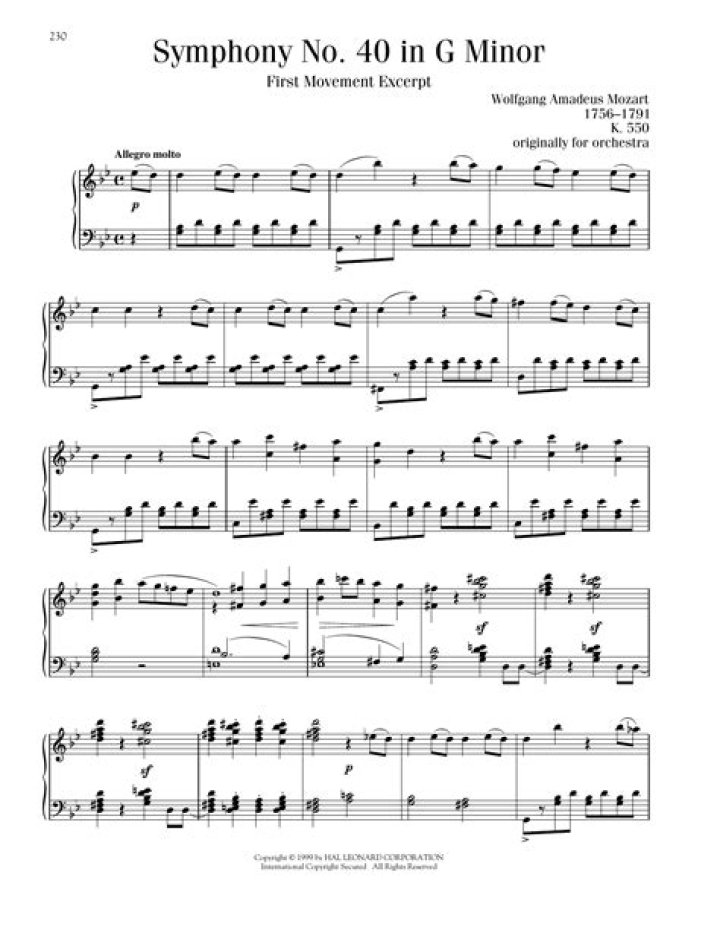When did Mozart write Symphony No 40 in G minor?