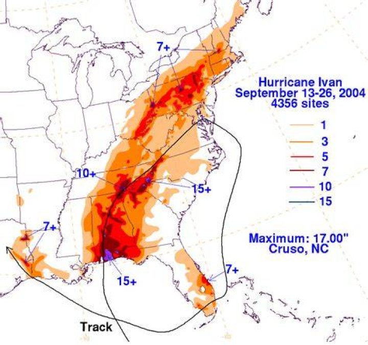 Where did Hurricane Ivan make landfall in 2004?