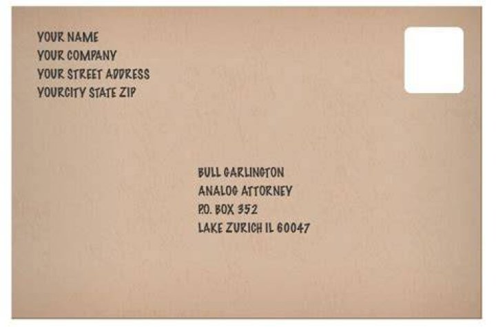 Where does address go on 9×12 envelope?