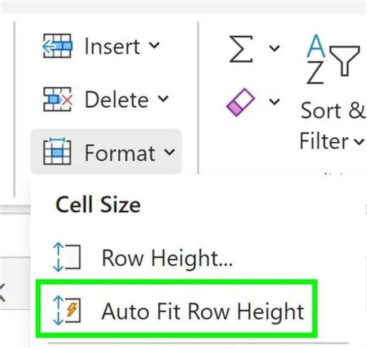 Where is auto fit row height in Excel?