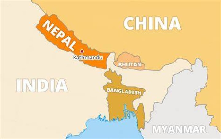 Which countries surround Nepal?