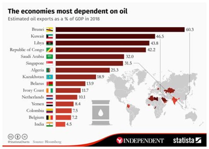 Which economies are most reliant on oil?